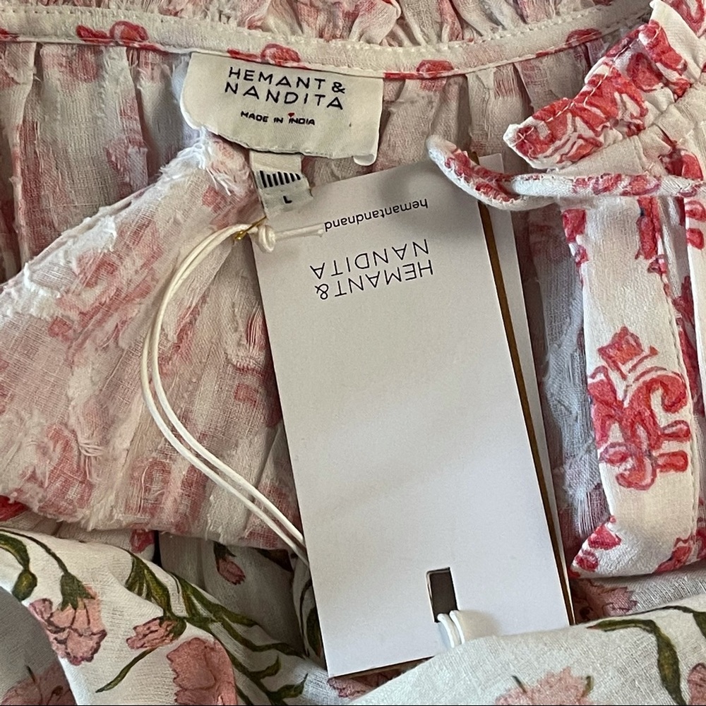 NWT Hemant & Nandita Brio Maxi Dress in White - Picture 8 of 9